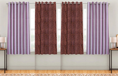 Tidy 150 cm (5 ft) Door Cotton Room Darkening Curtain (Pack Of 4)(combo713, Printed)