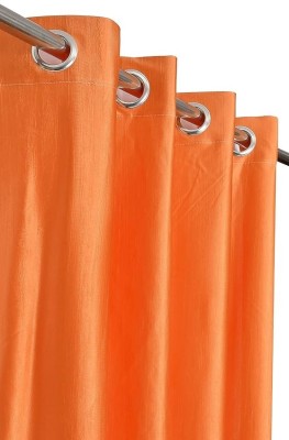 tiyos 215 cm (7 ft) Polyester Semi Transparent Door Curtain (Pack Of 2)(Solid, Orange)