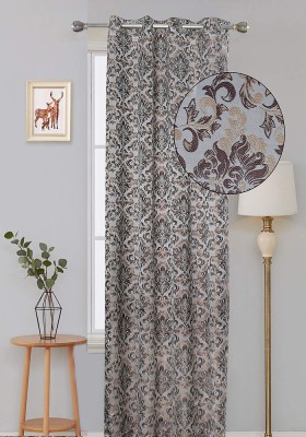 Elegance 152 cm (5 ft) Polyester Semi Transparent Window Curtain Single Curtain(Floral, Chocalate & Coffee)