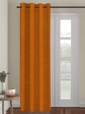 Trance Home Linen 274.32 cm (9 ft) Cotton Semi Transparent Long Door Curtain Single Curtain(Plain, Mustard)