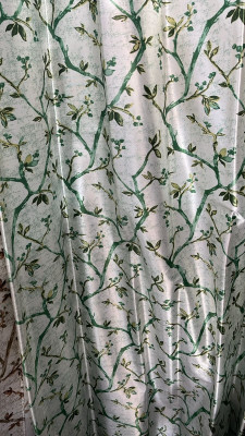 Simran Enterprises 213 cm (7 ft) Door Polyester Room Darkening Curtain Single Curtain(Green, Printed)