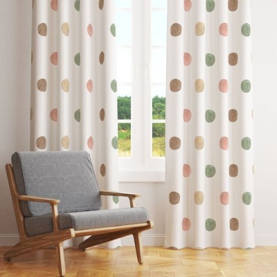 SJV 214 cm (7 ft) Polyester Room Darkening Door Curtain (Pack Of 2)(Geometric, White)