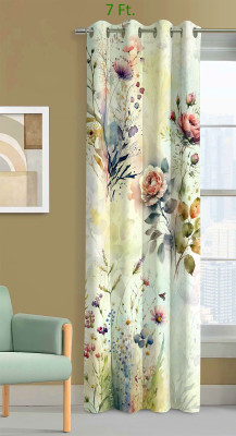EXOTICE 120 cm (4 ft) Door Polyester Room Darkening Curtain Single Curtain(Pista Green, 3D Printed)