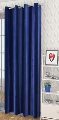 kanhomz 213.36 cm (7 ft) Polyester Blackout Door Curtain Single Curtain(Solid, Navy Blue)