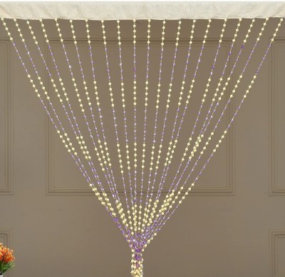 VOBLIN 213 cm (7 ft) Blends Semi Transparent Long Door Curtain Single Curtain(Solid, Purple)
