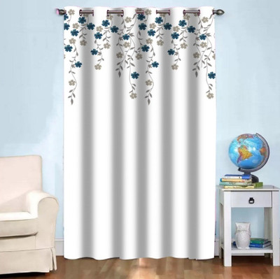 LHD 274 cm (9 ft) Long Door Polyester Room Darkening Curtain Single Curtain(Green, Printed)