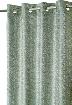 Elegance 152 cm (5 ft) Polyester Semi Transparent Window Curtain Single Curtain(Geometric, Teal Blue & sea Green)