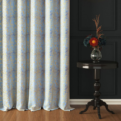 Story@home 152 cm (5 ft) Window Polyester Blackout Curtain Single Curtain(Light Grey,Golden, Printed)