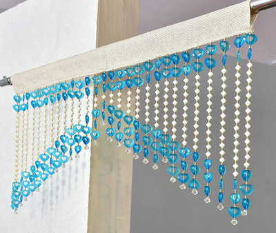 Polartains 60 cm (2 ft) Door PVC Transparent Curtain Single Curtain(Aqua, Self Design)