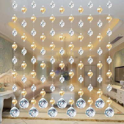 Ganeshart 150 cm (5 ft) Long Door PVC Transparent Curtain Single Curtain(golden, White, Geometric)