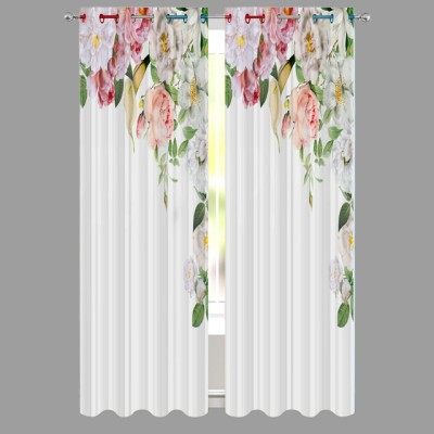 SJV 214 cm (7 ft) Polyester Room Darkening Door Curtain (Pack Of 2)(Cartoon, White)