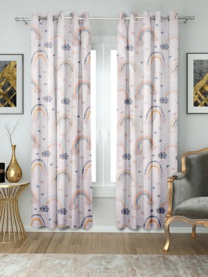 Goal 274 cm (9 ft) Polyester Room Darkening Long Door Curtain Single Curtain(Floral, Grey)