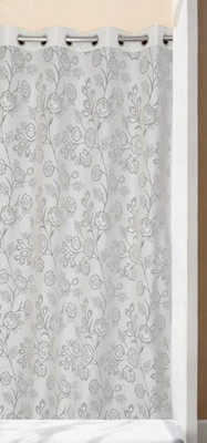 Radhey Textiles 274 cm (9 ft) Long Door Net Semi Transparent Curtain Single Curtain(Pink, Self Design)