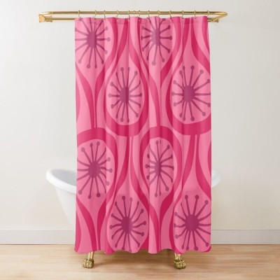 Fashion Point 214 cm (7 ft) Polyester Room Darkening Door Curtain (Pack Of 2)(Floral, Pink)
