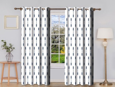S4v 274 cm (9 ft) Polyester Room Darkening Long Door Curtain (Pack Of 2)(Geometric, White)