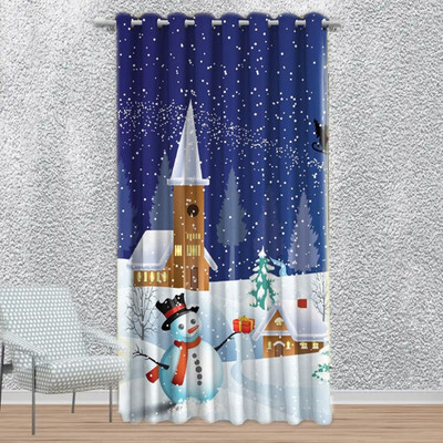 manvicreations 213 cm (7 ft) Door Polyester Room Darkening Curtain Single Curtain(Rocket Design, Printed)