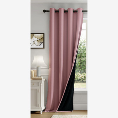 HOMEMONDE 243.84 cm (8 ft) Shower Polyester Blackout Curtain Single Curtain(Lavender, Solid)