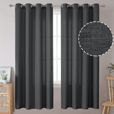 Fashion Throw 150 cm (5 ft) Polyester Blackout Window Curtain (Pack Of 2)(Solid, Dark Grey)