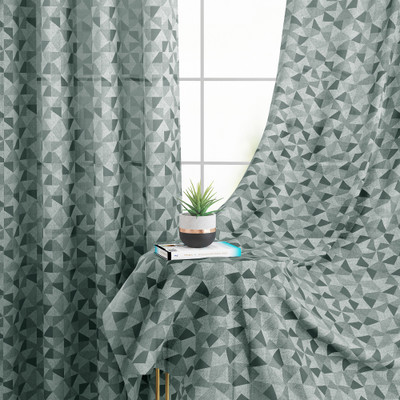 Story@home 152 cm (5 ft) Window Polyester Transparent Curtain Single Curtain(Grey, Printed)