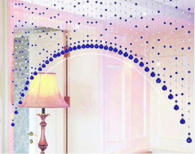 Yutiriti 92 cm (3 ft) PVC Semi Transparent Window Curtain (Pack Of 10)(Geometric, Blue)