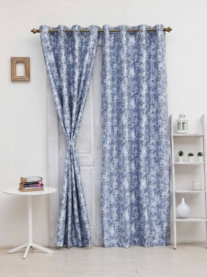 Ariana 152 cm (5 ft) Polyester Semi Transparent Window Curtain Single Curtain(Self Design, Blue)