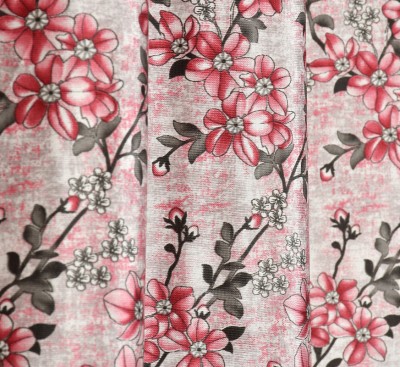 RED RIBBON DECOR 152.4 cm (5 ft) Polyester Room Darkening Window Curtain (Pack Of 3)(Floral, Maroon)