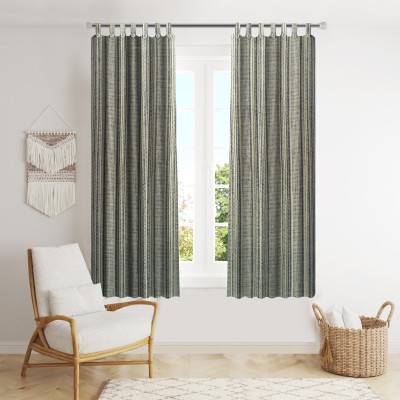 Lakshmi 153 cm (5 ft) Cotton Semi Transparent Window Curtain (Pack Of 2)(Self Design, River Biscuit)