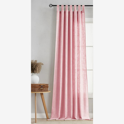 HOMEMONDE 182.88 cm (6 ft) Window Cotton Transparent Curtain Single Curtain(Pink, Solid)