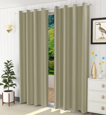Haimac 213 cm (7 ft) Polyester Blackout Door Curtain Single Curtain(Solid, Light Green)