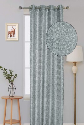 Elegance 152 cm (5 ft) Polyester Semi Transparent Window Curtain Single Curtain(Geometric, Silver & Grey)