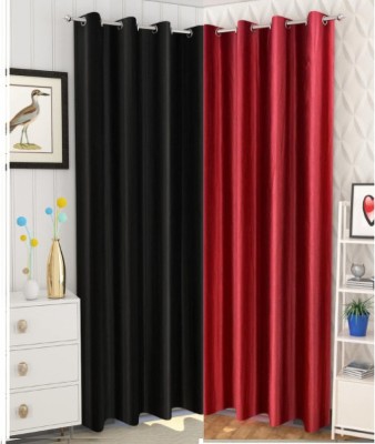 parde waale 212 cm (7 ft) Polyester Room Darkening Door Curtain (Pack Of 2)(Plain, Mehroon10)