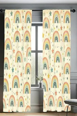 s23 274 cm (9 ft) Long Door Polyester Room Darkening Curtain Single Curtain(Yellow, Floral)
