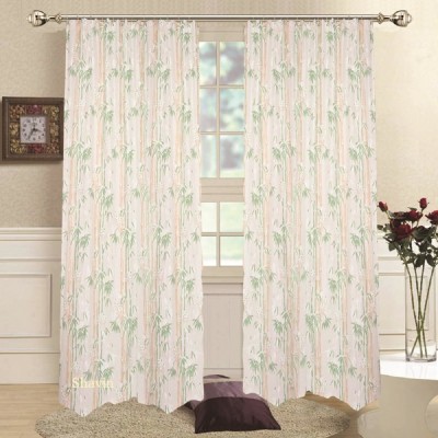 SHAVIN 274 cm (9 ft) PVC Semi Transparent Long Door Curtain (Pack Of 2)(Printed, Green)