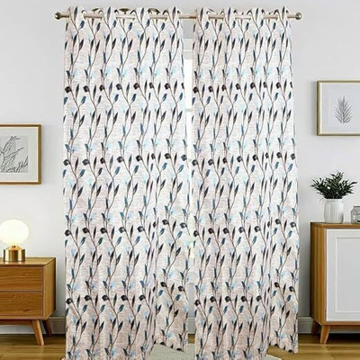 BALAJITRADER 190 cm (6 ft) Window Polyester Semi Transparent Curtain Single Curtain(Multicolor, Printed)
