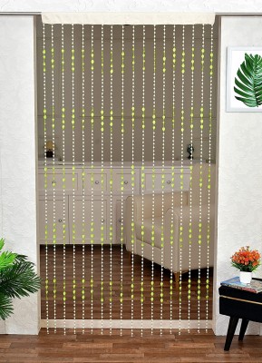 AFSN 214 cm (7 ft) PVC Semi Transparent Door Curtain Single Curtain(Striped, Green)