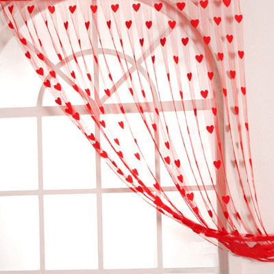 Uniqon 213 cm (7 ft) Window Polyester, Net Semi Transparent Curtain Single Curtain(Red, Self Design)