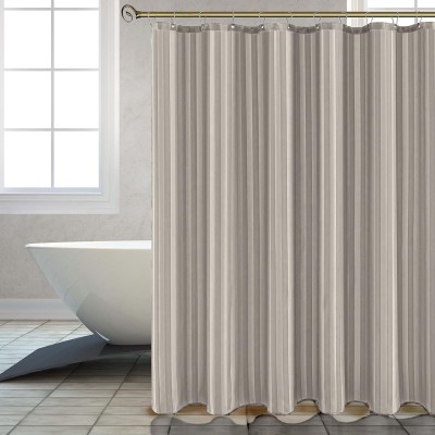 Bluegrass 198 cm (7 ft) Polyester Blackout Shower Curtain Single Curtain(Striped, Brown)