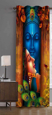 Harnay 153 cm (5 ft) Window Polyester Room Darkening Curtain Single Curtain(Multicolor, 3D Printed)