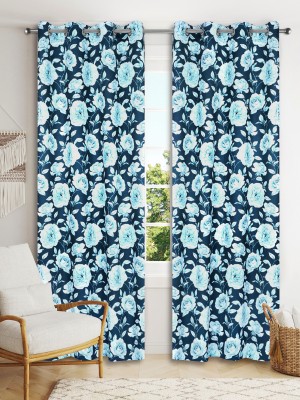 Vendola 213 cm (7 ft) Polyester Blackout Door Curtain (Pack Of 2)(Printed, Suntory-1)