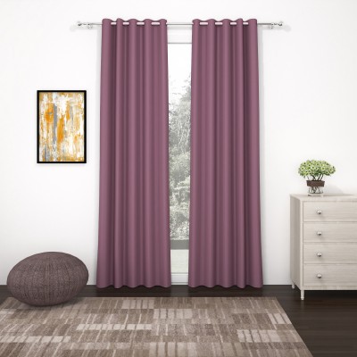 Story@home 275 cm (9 ft) Polyester, Silk Blackout Long Door Curtain (Pack Of 2)(Solid, Burgundy)
