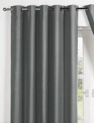 GOYCOR 152 cm (5 ft) Door Polyester Semi Transparent Curtain (Pack Of 2)(Charcoal, Floral)