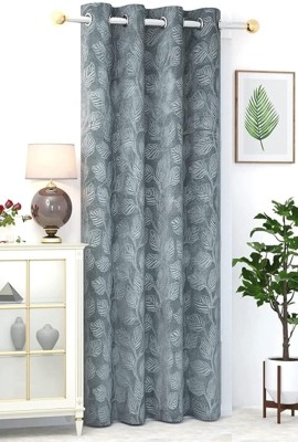 Freshfromloom 304 cm (10 ft) Velvet Room Darkening Long Door Curtain Single Curtain(Abstract, Grey)