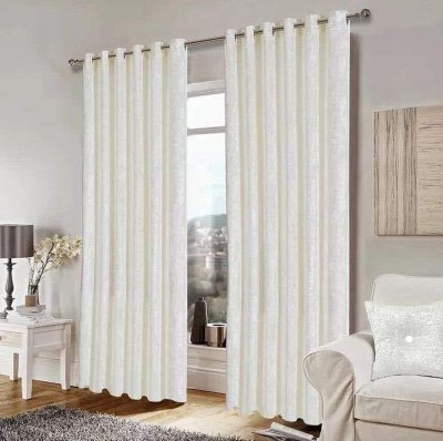 VarshNil 274.32 cm (9 ft) Velvet Blackout Long Door Curtain (Pack Of 2)(Solid, White)