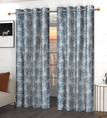 GOYTEX 182.88 cm (6 ft) Polyester Room Darkening Window Curtain (Pack Of 2)(Printed, Grey)