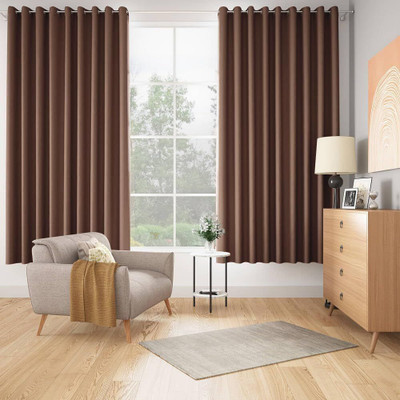 Wakefit 213.3 cm (7 ft) Door Polyester Blackout Curtain Single Curtain(Keoti - Rust Brown, Solid)