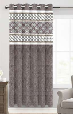 Mitrstore 152.4 cm (5 ft) Window Polyester Room Darkening Curtain Single Curtain(Grey, Self Design)
