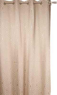 Home-The best is for you 152.4 cm (5 ft) Jacquard Room Darkening Window Curtain Single Curtain(Self Design, Cream)