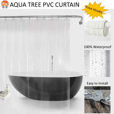 Aqua Tree 243.84 cm (8 ft) PVC Transparent Door Curtain Single Curtain(Plain, Transparent - 8x4 Ft. 0.15mm thick)