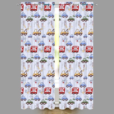 SJV 214 cm (7 ft) Polyester Room Darkening Door Curtain (Pack Of 2)(Floral, Multicolor)