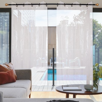 KRISHNAVIDYA ENTERPRISES 60 cm (2 ft) PVC Transparent Window Curtain Single Curtain(Plain, White)